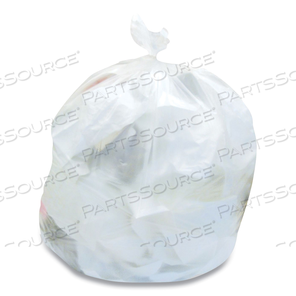 HIGH-DENSITY CAN LINERS, 30 GAL, 10 MIC, 30" X 37", NATURAL, 25 BAGS/ROLL, 20 ROLLS/CARTON 