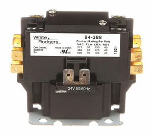 POLE CONTACTOR 2-1/2 H 24 COIL VOLTS by White-Rodgers