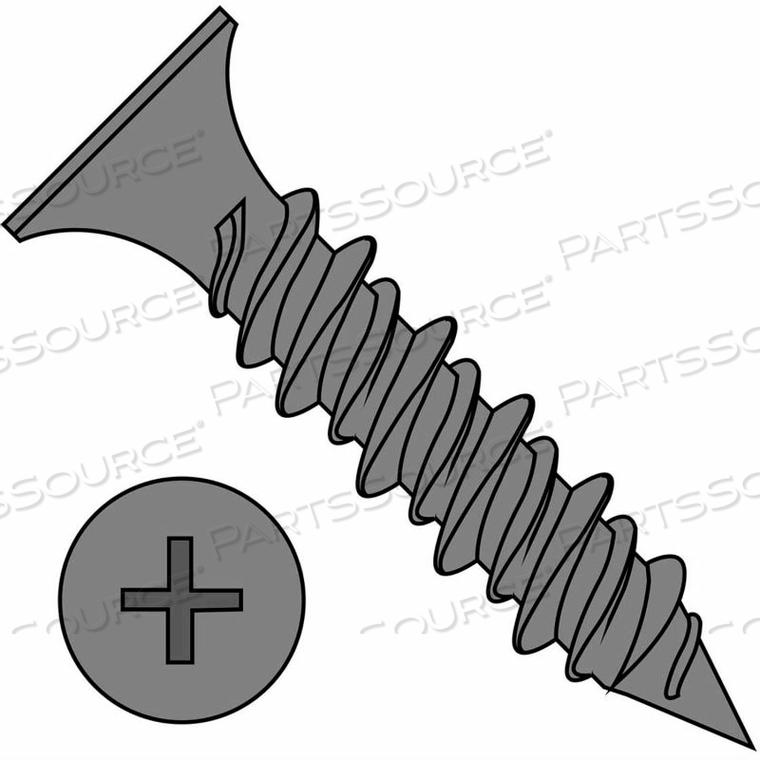 #8 X 1-5/8" HIGH-LOW DRYWALL SCREW - PHILLIPS BUGLE HEAD - BLACK PHOSPHATE - PKG OF 3500 by Kanebridge Corporation