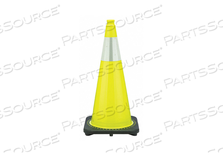 TRAFFIC CONE, NOT APPROVED FOR ROADWAY USE, REFLECTIVE, GRIP TOP WITH BLACK BASE, 28 IN CONE HT, PVC by JBC Safety Plastic, Inc. TRAFFIC CONE, NOT APPROVED FOR ROADWAY USE, REFLECTIVE, GRIP TOP WITH BLACK BASE, 28 IN CONE HT, PVC by JBC Safety Plastic, Inc.