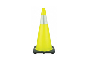 TRAFFIC CONE, NOT APPROVED FOR ROADWAY USE, REFLECTIVE, GRIP TOP WITH BLACK BASE, 28 IN CONE HT, PVC by JBC Safety Plastic, Inc. TRAFFIC CONE, NOT APPROVED FOR ROADWAY USE, REFLECTIVE, GRIP TOP WITH BLACK BASE, 28 IN CONE HT, PVC by JBC Safety Plastic, Inc.