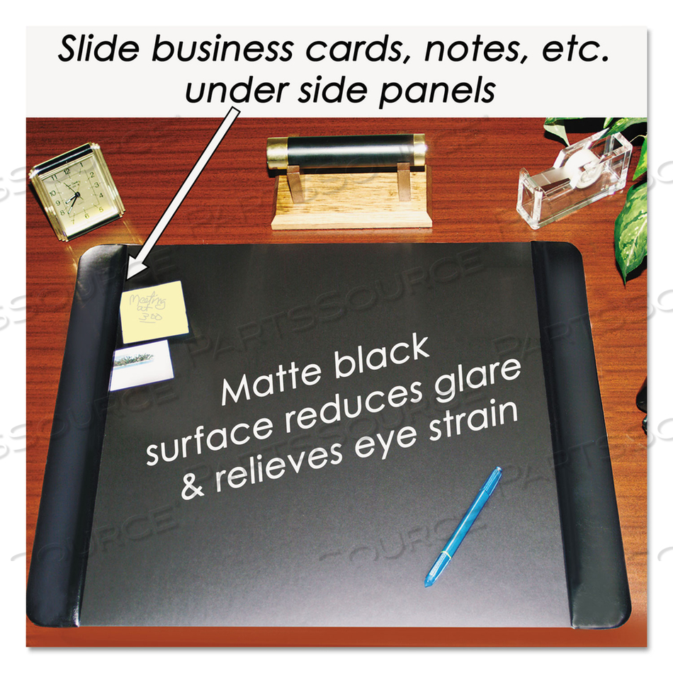EXECUTIVE DESK PAD WITH ANTIMICROBIAL PROTECTION, LEATHER-LIKE SIDE PANELS, 24 X 19, BLACK by Artistic EXECUTIVE DESK PAD WITH ANTIMICROBIAL PROTECTION, LEATHER-LIKE SIDE PANELS, 24 X 19, BLACK by Artistic