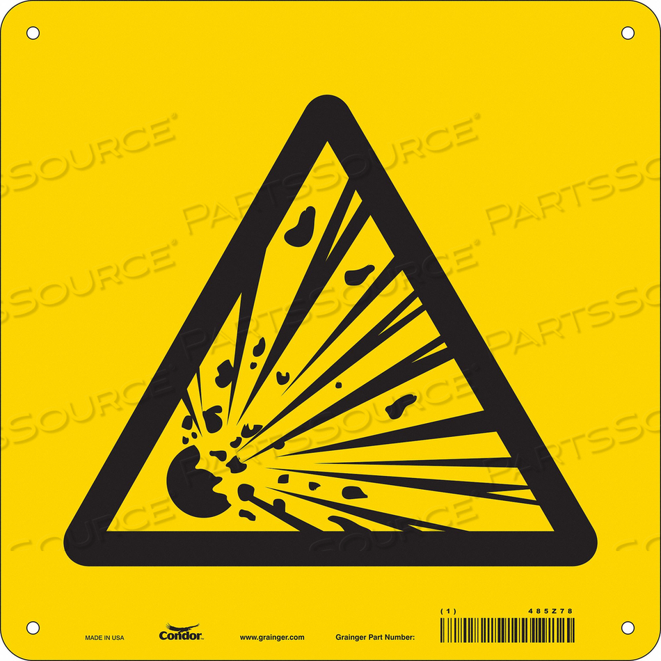 CHEMICAL SIGN 10 W 10 H 0.032 THICKNESS 
