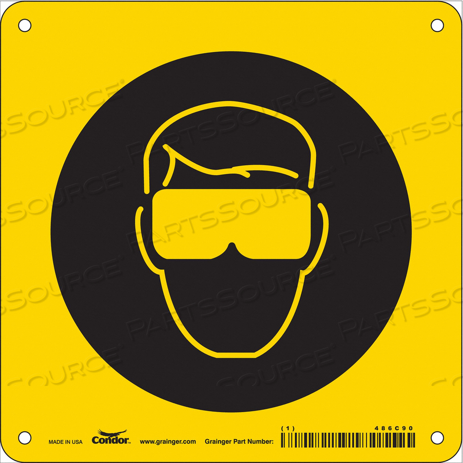 SAFETY SIGN 7 W 7 H 0.055 THICKNESS 