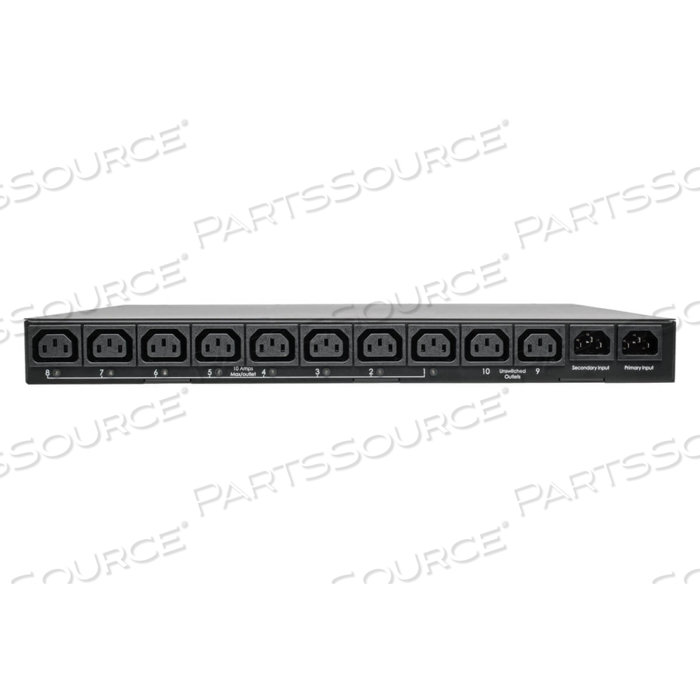 PDU SWITCHED ATS 2/2.4KW 200/240V 10 C13 2 C14 3.6M CORDS 1URM by Tripp Lite PDU SWITCHED ATS 2/2.4KW 200/240V 10 C13 2 C14 3.6M CORDS 1URM by Tripp Lite