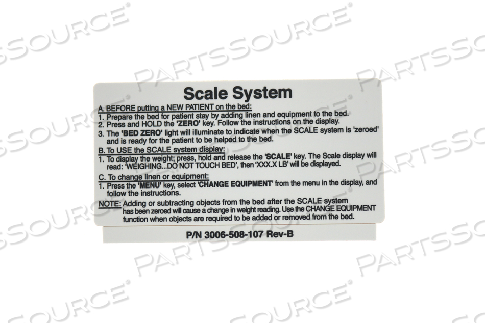 SCALE SYSTEM - LABEL WITH BED EXIT AND SCALE OPTION by Stryker Medical