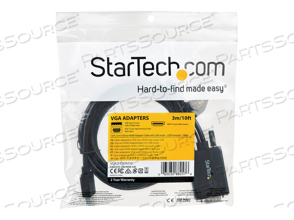 10FT VGA TO HDMI CONVERTER CABLE WITH USB AUDIO SUPPORT & POWER, ANALOG TO DIGITAL VIDEO ADAPTER CABLE TO CONNECT A VGA PC TO HDMI DISPLAY, 10FT VGA TO HDMI CONVERTER CABLE WITH USB AUDIO SUPPORT & POWER, ANALOG TO DIGITAL VIDEO ADAPTER CABLE TO CONNECT A VGA PC TO HDMI DISPLAY,