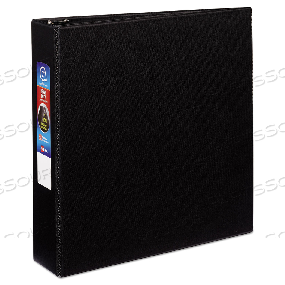 HEAVY-DUTY NON-VIEW BINDER WITH DURAHINGE AND ONE TOUCH EZD RINGS, 3 RINGS, 2" CAPACITY, 11 X 8.5, BLACK 