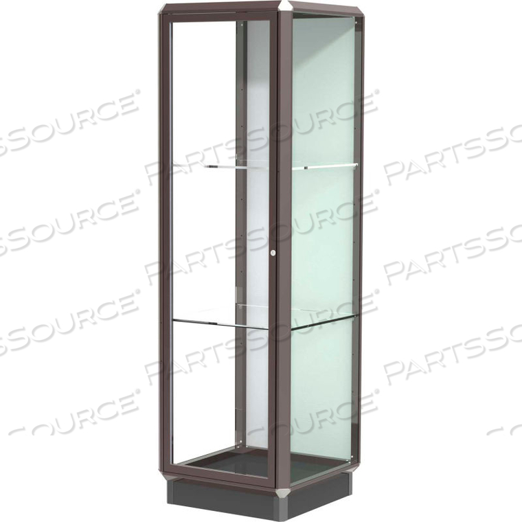 PROMINENCE DISPLAY CASE DARK BRONZE FRAMEAME, FABRIC BACK 24"W X 24"D X 78"H 