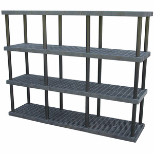 PLASTIC SHELVING OPEN 75 H 4 SHELF by SPC Industrial