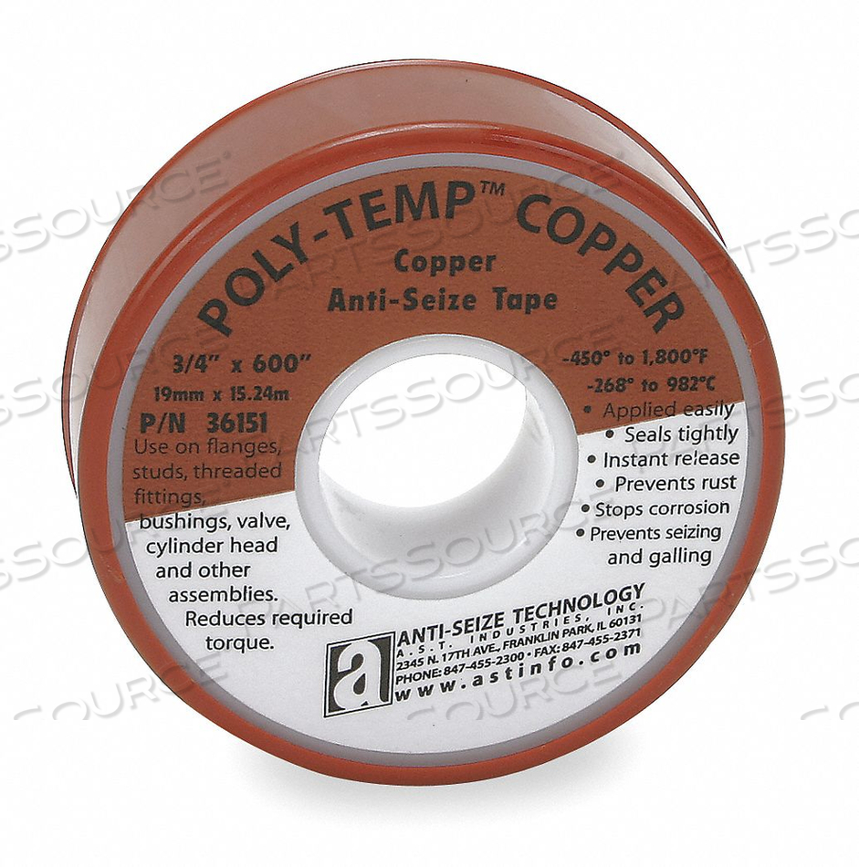 ANTISEIZE TAPE 1/2 IN W 600 IN L by Anti-Seize Technology ANTISEIZE TAPE 1/2 IN W 600 IN L by Anti-Seize Technology