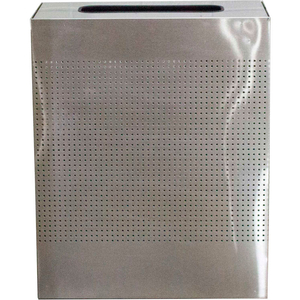 40 GAL. STEEL DECORATIVE RECTANGULAR WASTE RECEPTACLE, STAINLESS STEEL by Witt Company