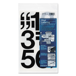 PRESS-ON VINYL NUMBERS, SELF ADHESIVE, BLACK, 3"H by Chartpak