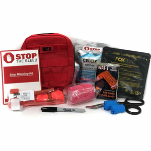 BLEEDING TRAUMA KIT, MOLLE BAG, 2 TOURNIQUET, CHEST SEAL by Celox