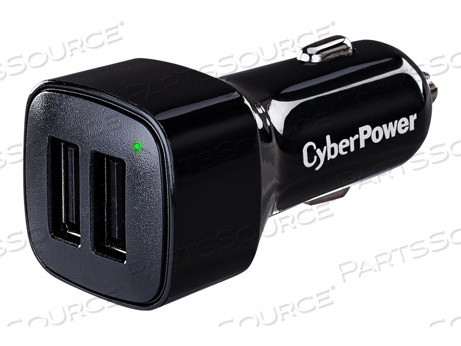 TR22U3A, CAR POWER ADAPTER, 3.1 A, 2 OUTPUT CONNECTORS (USB), BLACK by CyberPower TR22U3A, CAR POWER ADAPTER, 3.1 A, 2 OUTPUT CONNECTORS (USB), BLACK by CyberPower