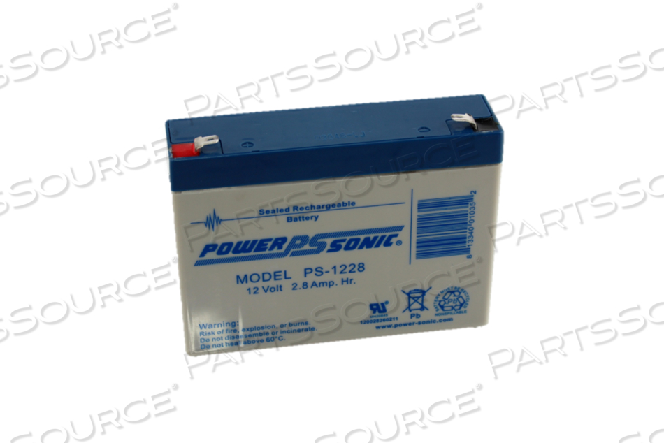 BATTERY, SEALED LEAD ACID, 12V, 2.8 AH, 0.187 IN FASTON BATTERY, SEALED LEAD ACID, 12V, 2.8 AH, 0.187 IN FASTON