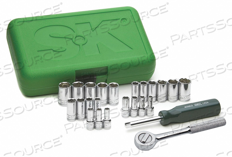 SOCKET WRENCH SET SAE 1/4 IN DR 24 PC 