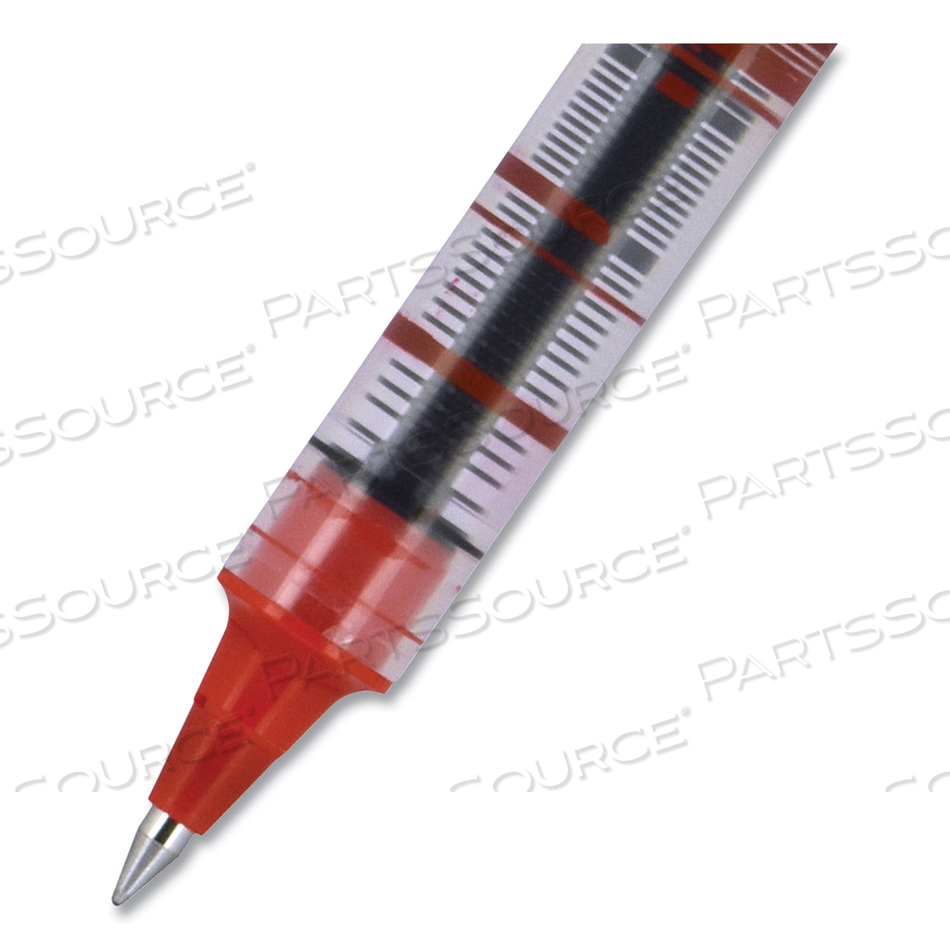 VISION ROLLER BALL PEN, STICK, MICRO 0.5 MM, RED INK, GRAY/RED BARREL by Uni-Ball
