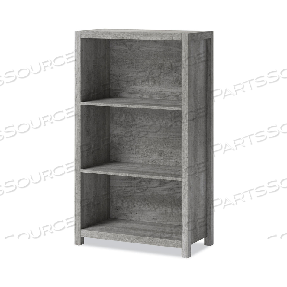 FALLBROOK BOOKCASE, THREE-SHELF, 28W X 14D X 48.25H, SMOKED ASH/RUSTIC WARM GRAY by Whalen FALLBROOK BOOKCASE, THREE-SHELF, 28W X 14D X 48.25H, SMOKED ASH/RUSTIC WARM GRAY by Whalen