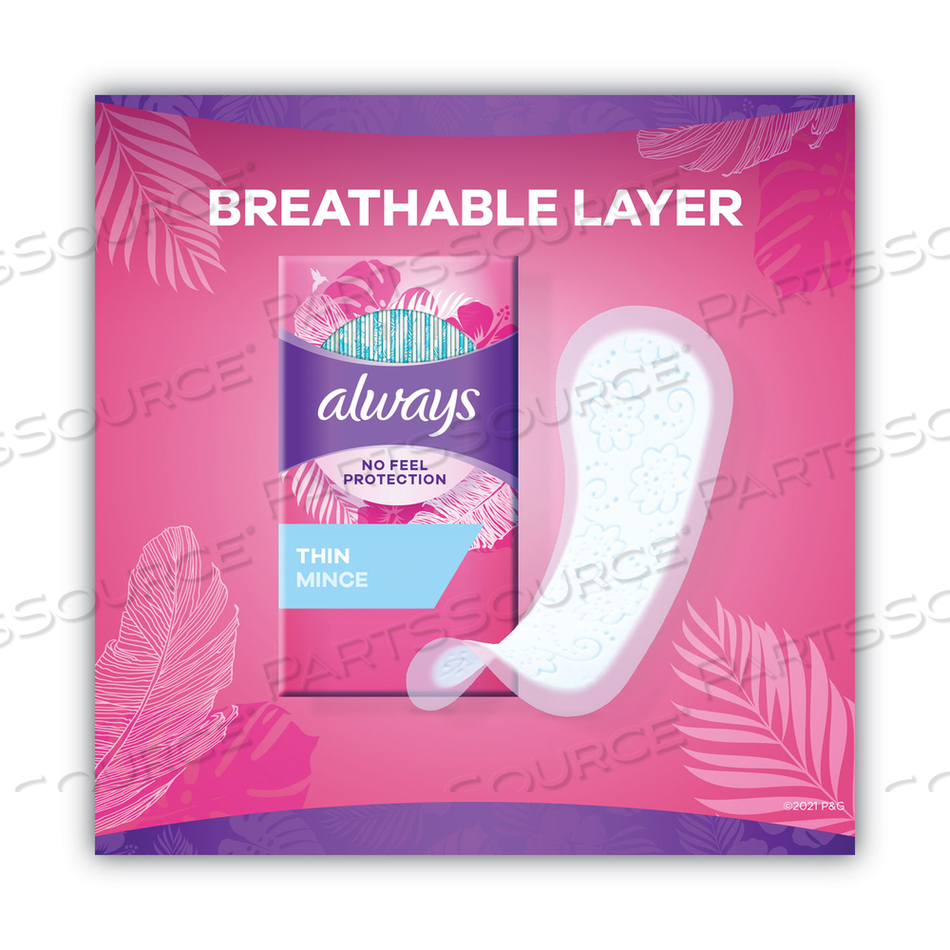 THIN DAILY PANTY LINERS, 60/PACK, 12 PACK/CARTON 