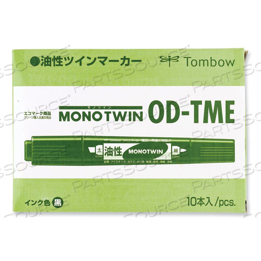 MONO TWIN BOLD PERMANENT MARKER, FINE/BROAD TIPS, BLACK by Tombow