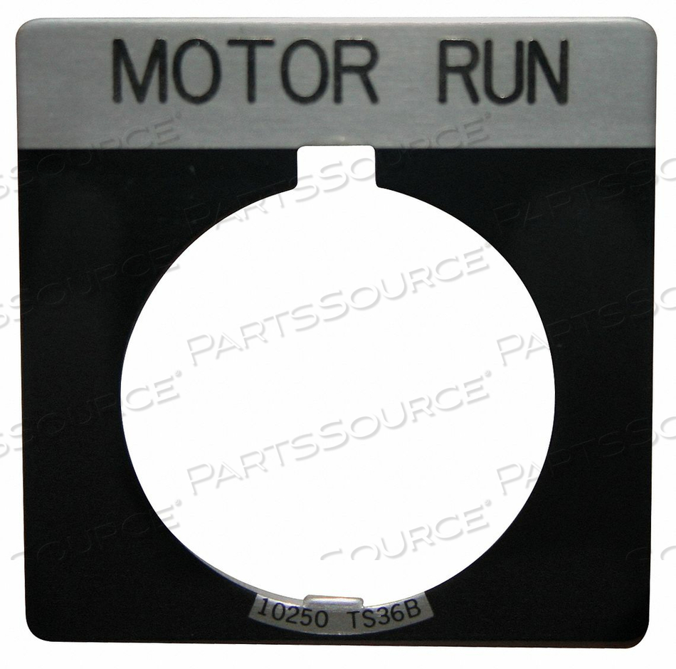 LEGEND PLATE SQUARE MOTOR RUN BLACK by Eaton