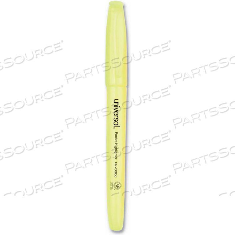 POCKET HIGHLIGHTERS, CHISEL TIP, FLUORESCENT YELLOW, 36/PACK by Universal Products