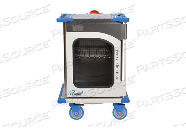 42" REVOLUTION SURGICAL CLOSED CASE CART WITH SINGLE DOOR/BIOHAZARD WHEEL by Pedigo Products, Inc.