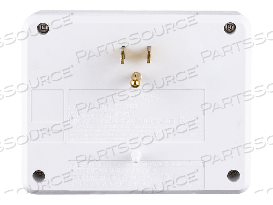 PROFESSIONAL SERIES P3WU, SURGE PROTECTOR, AC 125 V, OUTPUT CONNECTORS: 3, WHITE by CyberPower