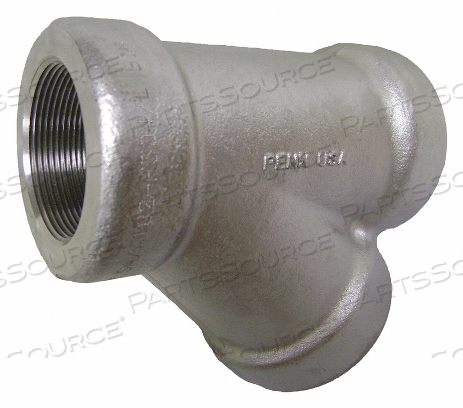 45° LATERAL WYE, 316 STAINLESS STEEL, 1 1/2 IN X 1 1/2 IN X 1 1/2 IN FITTING PIPE SIZE, CLASS 3000 by Penn Machine Works 45° LATERAL WYE, 316 STAINLESS STEEL, 1 1/2 IN X 1 1/2 IN X 1 1/2 IN FITTING PIPE SIZE, CLASS 3000 by Penn Machine Works