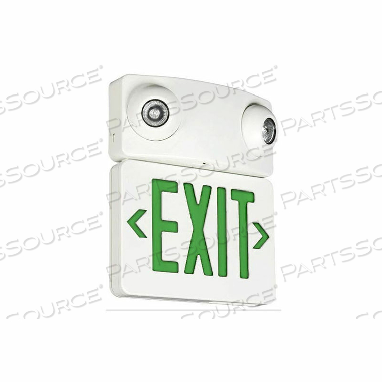 THERMOPLASTIC COMBINATION UNIT - GREEN, LED MR16 LAMPS, WHITE HOUSING 