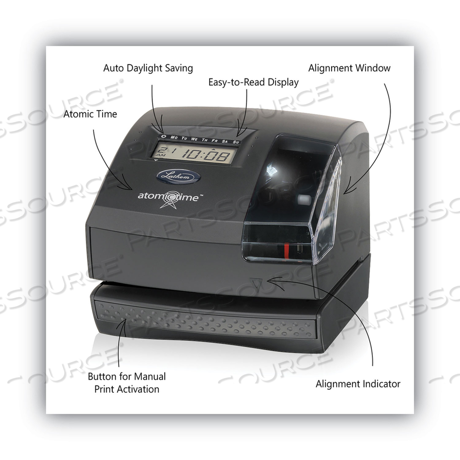 1600E WIRELESS ATOMIC TIME RECORDER WITH TRU-ALIGN, DIGITAL DISPLAY, DARK GRAY by Lathem Time 1600E WIRELESS ATOMIC TIME RECORDER WITH TRU-ALIGN, DIGITAL DISPLAY, DARK GRAY by Lathem Time