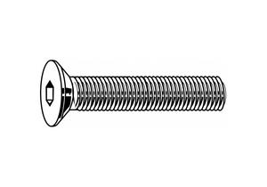 SOCKET FLAT HEAD SCREW, M4-0.7 THREAD SIZE, 8 MM LG, FLAT, PLAIN, STAINLESS STEEL, 316 by Fabory