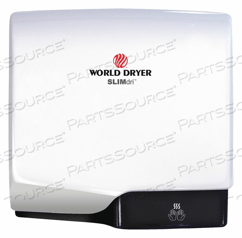 SLIMDRI AUTOMATIC HAND DRYER, ADA COMPLIANT, WHITE ALUMINUM, 120-240V by World Dryer