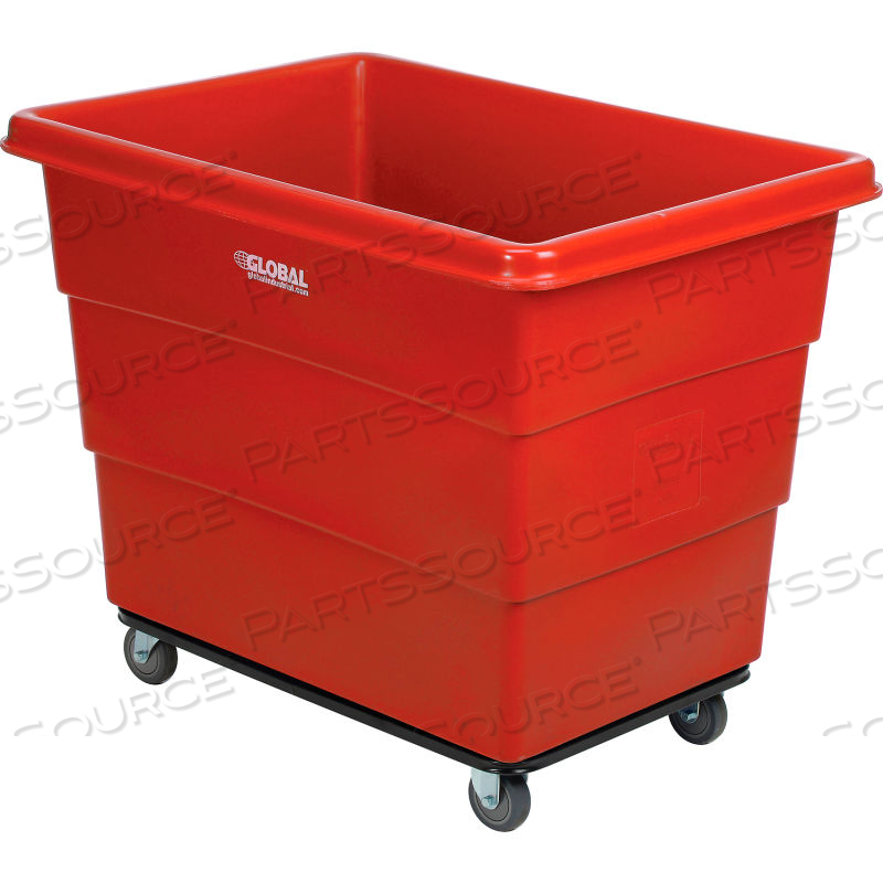 PLASTIC BULK BOX TRUCK, 16 BUSHEL, STEEL CHASSIS BASE RED by Approved Vendor