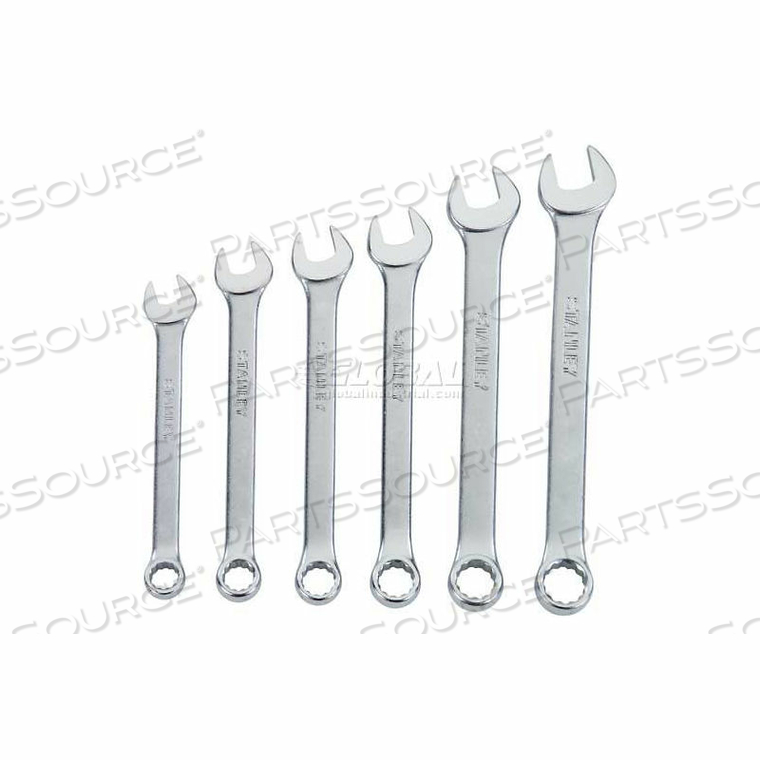 6 PIECE FULL POLISH COMBINATION WRENCH SET, 12 POINT by Stanley