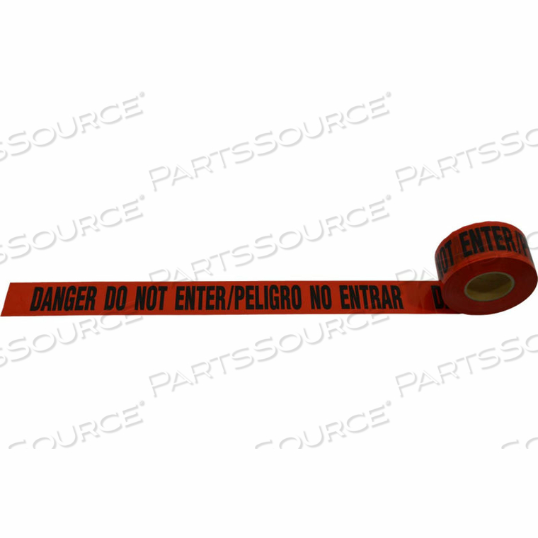 DANGER DO NOT ENTER / PELIGRO NO ENTRAR" BARRICADE TAPE, RED TAPE/BLACK PRINT, 3" X 1000' by Petra Roc Inc