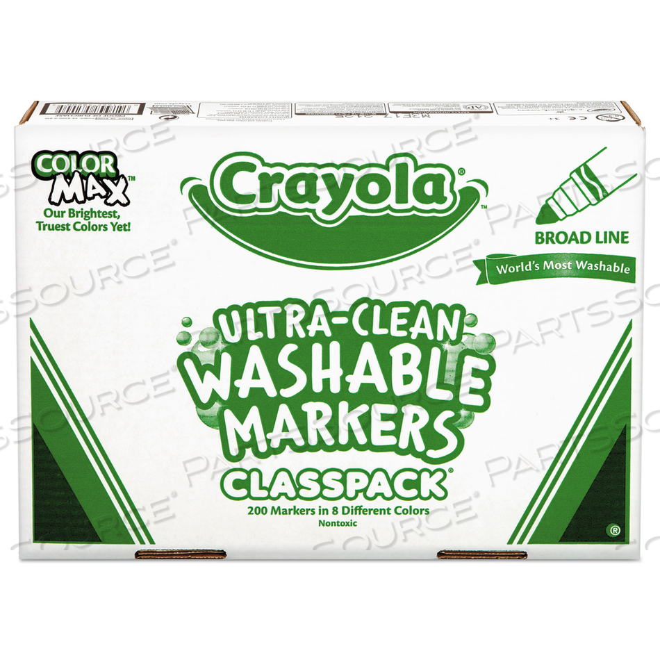 ULTRA-CLEAN WASHABLE MARKER CLASSPACK, BROAD BULLET TIP, 8 ASSORTED COLORS by Crayola