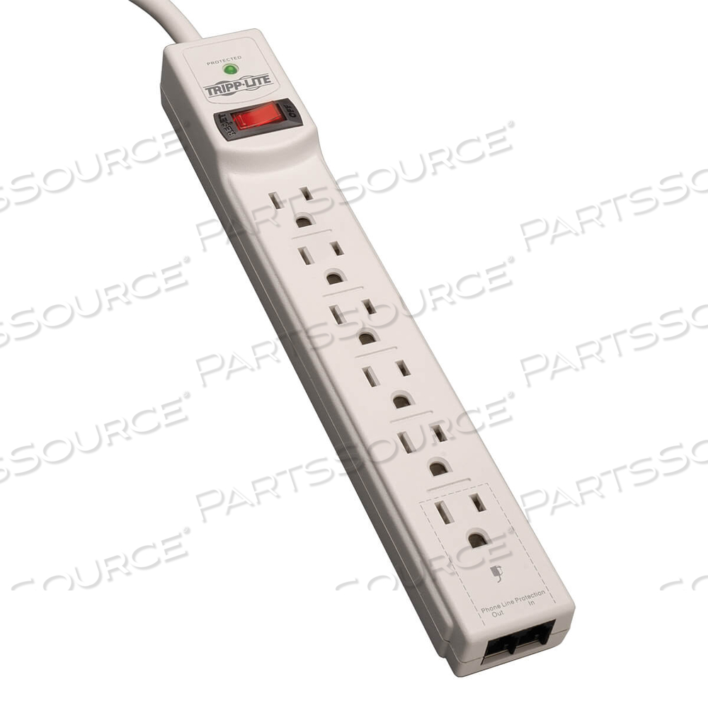 SURGE PROTECTOR STRIP 6 OUTLET RJ11 8FT CORD 990 JOULES by Tripp Lite