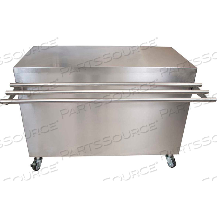 STAINLESS STEEL SERVING COUNTER W/DROP SHELF FOR SERVING TRAYS 24X48 