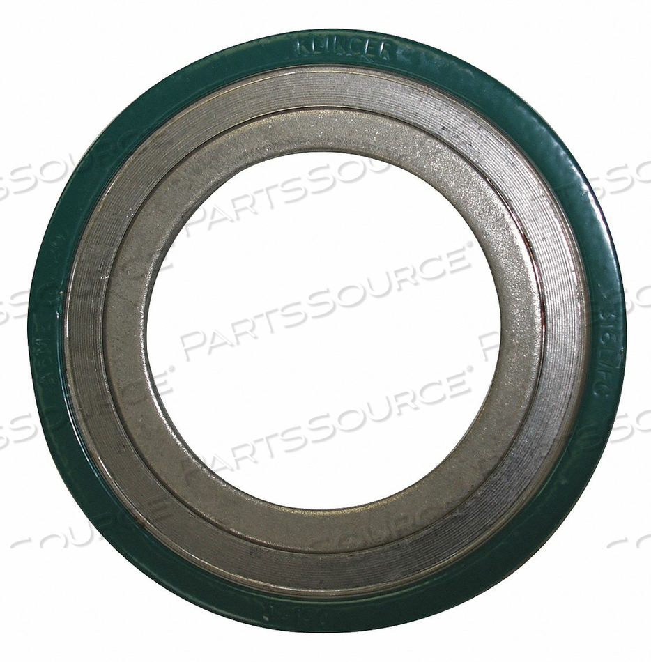 SPIRAL WOUND FLANGE GASKET, GRAPHITE FILLER, 304 STAINLESS STEEL WINDING, FOR 14 IN PIPE by Klinger