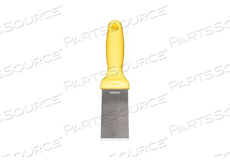 1.5" STAINLESS STEEL SCRAPER, YELLOW by Remco 1.5" STAINLESS STEEL SCRAPER, YELLOW by Remco