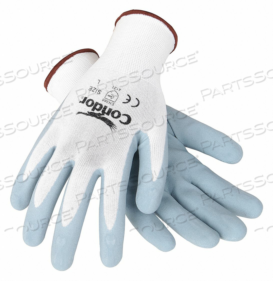 COATED GLOVES, HEM STYLE FINISHED, GLOVE STYLE KNIT, KNIT MATERIAL NYLON, ANSI/ISEA ABRASION LEVEL 4, HAND PROTECTION STYLE GLOVE, HEAT-RESI by Condor