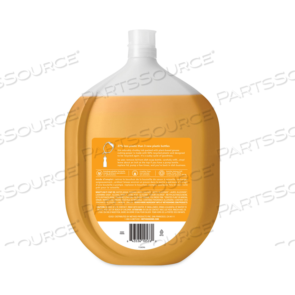 DISH SOAP REFILL TUB, CLEMENTINE SCENT, 54 OZ TUB by Method