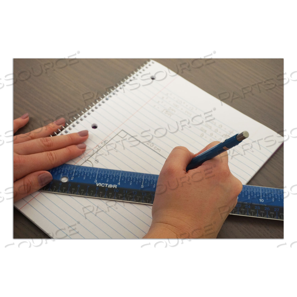 EASY READ STAINLESS STEEL RULER, STANDARD/METRIC, 18".25 LONG, BLUE by Victor Technology, LLC