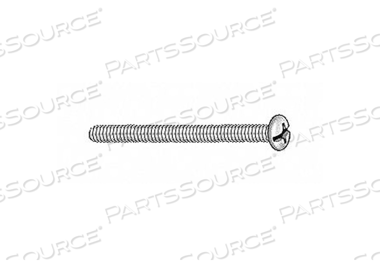 MACHINE SCREW, #10-24 THREAD SIZE, 1 IN LG, STEEL, ZINC PLATED, ROUND, ASME B18.6.3, INCH by Fabory