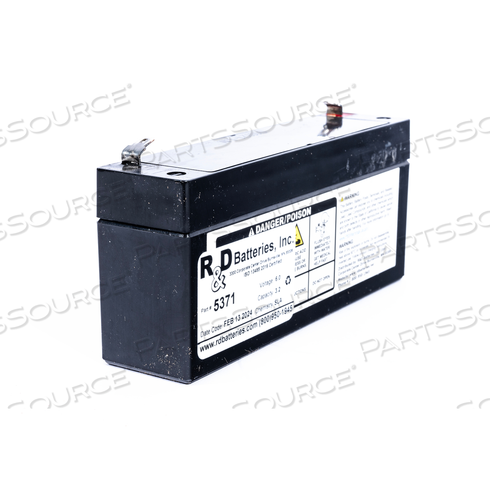 6V 3.2AH SLA BATTERY - F1 TERMINAL .187" FASTON by R&D Batteries, Inc.