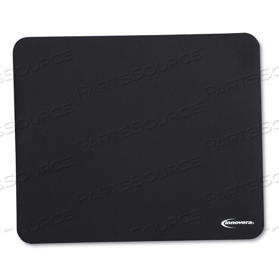 LATEX-FREE MOUSE PAD, 9 X 7.5, BLACK by Innovera