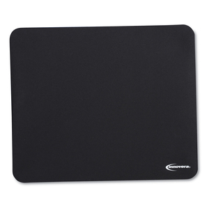 LATEX-FREE MOUSE PAD, 9 X 7.5, BLACK by Innovera