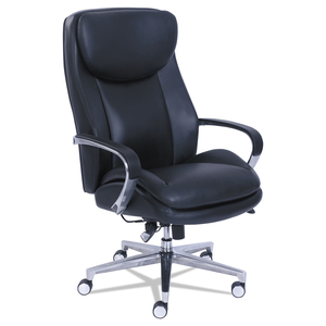 COMMERCIAL 2000 BIG/TALL EXECUTIVE CHAIR, LUMBAR, SUPPORTS 400 LB, 20.25" TO 23.25" SEAT HEIGHT, BLACK SEAT/BACK, SILVER BASE by La-Z Boy
